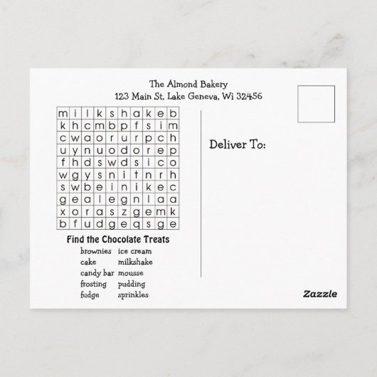 Gelukkige nationale chocoladedag | 28 oktober briefkaart (Achterkant)