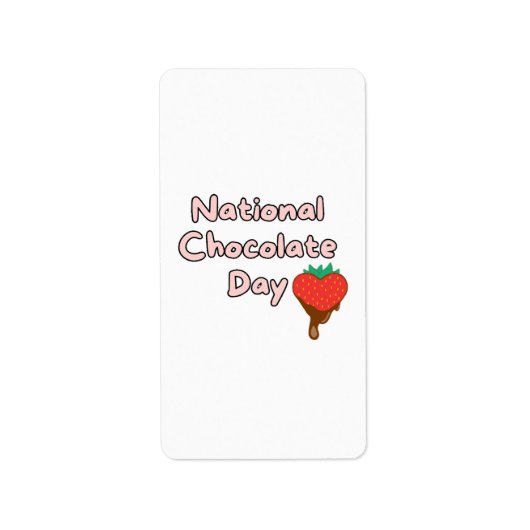 Gelukkige nationale chocoladedag etiket (Voorkant)