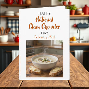 Gelukkige Nationale Clam Chowder Dag   25 februari Kaart