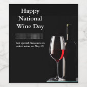 Gelukkige nationale dag wijn etiket (Enkel label)