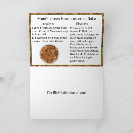 Gelukkige Nationale Groene-Bonen-Casserole-Dag Kaart (Binnen)