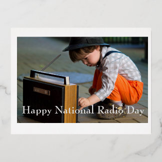 Gelukkige Nationale Radiodag Folie Feestdagen Briefkaart