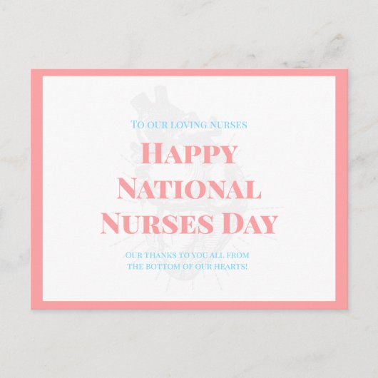 Gelukkige Nationale Verpleegstersdag Briefkaart (Voorkant)