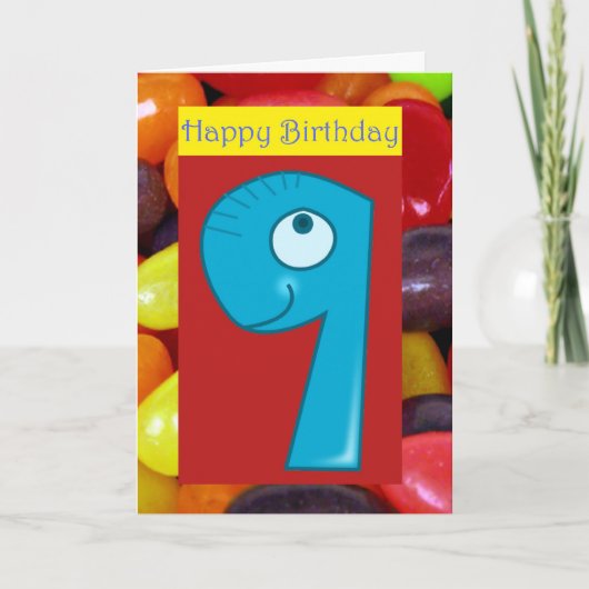 Gelukkige negende verjaardag 9e verjaardag wordt n kaart (Voorkant)