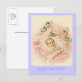 Gelukkige nieuwe baby! aankondigingskaart (Voorkant / Achterkant)