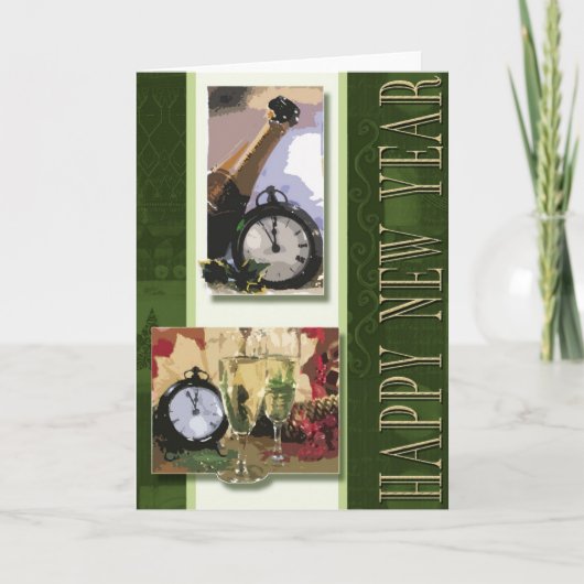 Gelukkige nieuwe jaarkaart feestdagen kaart (Voorkant)