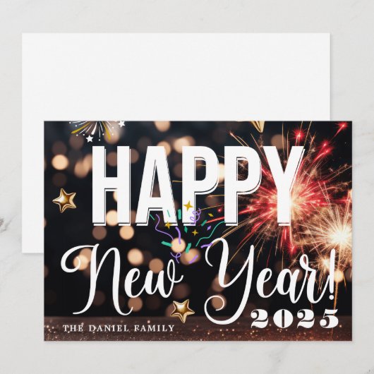 Gelukkige Nieuwjaar Kaarten (Voorkant / Achterkant)