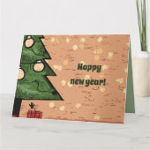 Gelukkige Nieuwjaar Kerstboom Kaart (Voorkant)