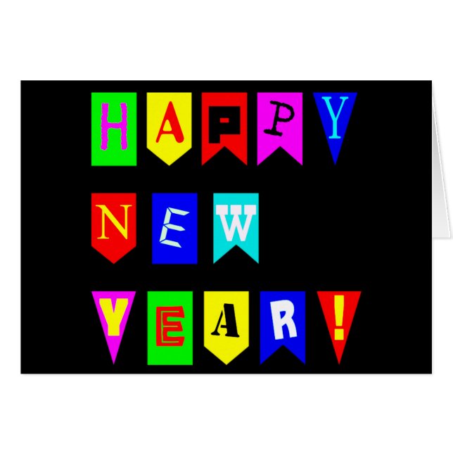 Gelukkige Nieuwjaar vlaggen (Voorkant Horizontaal)