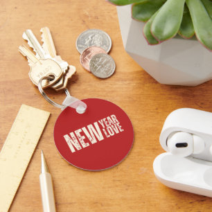 Gelukkige Nieuwjaarsdag Nieuwe Liefde Sleutelhanger