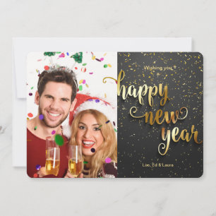 Gelukkige nieuwjaarsfotokaart feestdagenkaart