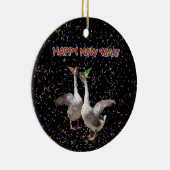 Gelukkige Nieuwjaarsganzen Keramisch Ornament (Rechts)