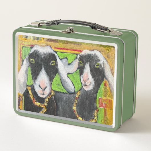 Gelukkige Nigeriaanse geiten lunchbox (Voorkant)