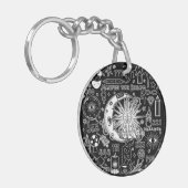 Gelukkige Numerologie Manifesterend Magisch Zwart Sleutelhanger (Voorkant Links)