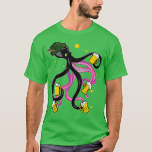 Gelukkige Octopus Met Bier Duitse Hoed Grappige Ok T-shirt