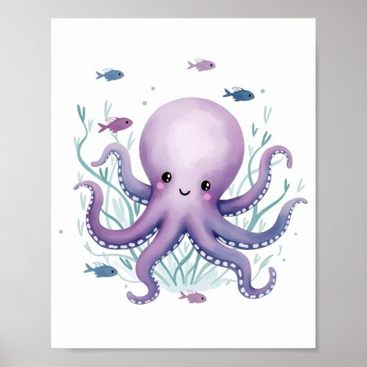Gelukkige Octopus Poster (Voorkant)
