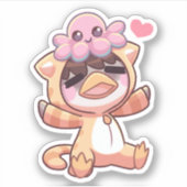 Gelukkige octopus - Sticker (Voorkant)