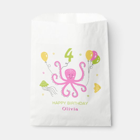 Gelukkige Octopus Verjaardag Bedankzakje (Voorkant)