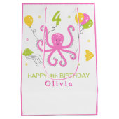 Gelukkige Octopus Verjaardag Medium Cadeauzakje (Achterkant)