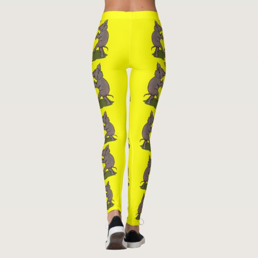 gelukkige olifant die met touw en bal speelt leggings (Achterkant)