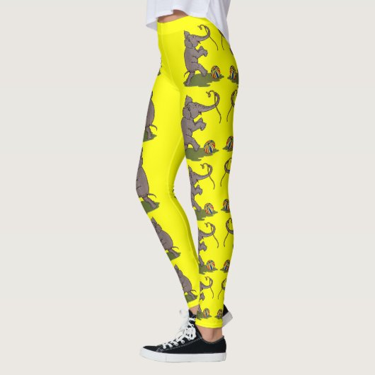 gelukkige olifant die met touw en bal speelt leggings (Links)