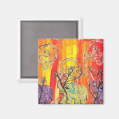 Gelukkige olifant parade magneet (Voorkant / Achterkant)