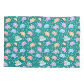 Gelukkige Olifant Tuin Feest met Paraplu Bloemen Kussensloop (Achterkant)