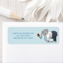 Gelukkige Olifanten Valentijnsdag Etiket