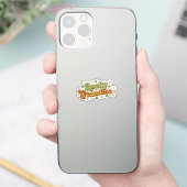 Gelukkige oma retro 70s groovy script bloem  sticker (Telefoon)