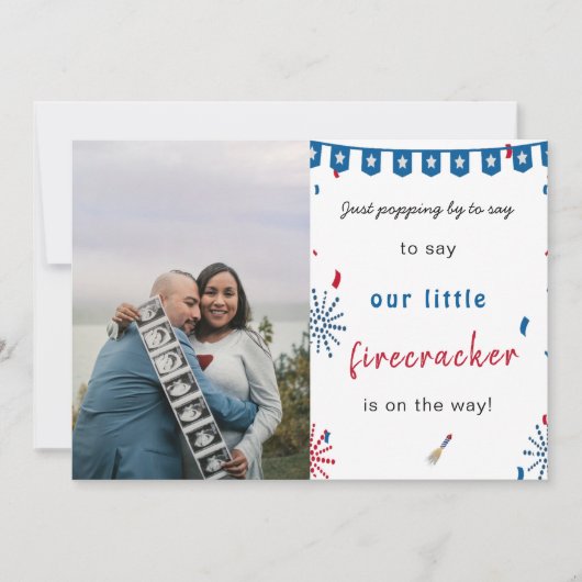 Gelukkige onafhankelijkheid 4 juli baby zwangersch aankondiging (Voorkant)