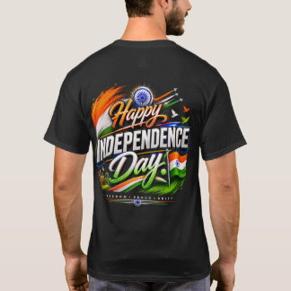 Gelukkige Onafhankelijkheidsdag 3D Indiase Vlag Pa T-shirt