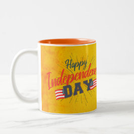 Gelukkige Onafhankelijkheidsdag - 4 juli cadeau Tweekleurige Koffiemok