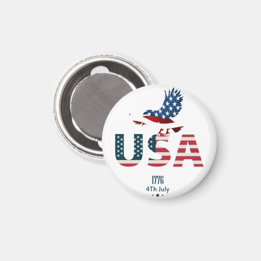 Gelukkige Onafhankelijkheidsdag 4 juli Magneet (Voorkant / Achterkant)