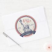 Gelukkige Onafhankelijkheidsdag 4 juli Ronde Sticker (Envelop)