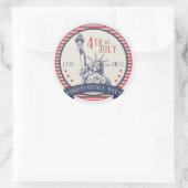 Gelukkige Onafhankelijkheidsdag 4 juli Ronde Sticker (Tas)
