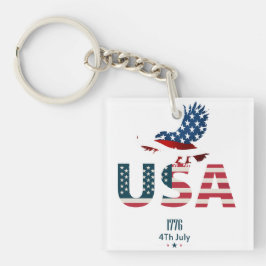 Gelukkige Onafhankelijkheidsdag 4 juli Sleutelhanger
