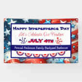 Gelukkige Onafhankelijkheidsdag | 4 juli Spandoek (Horizontaal)