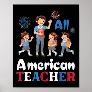 Gelukkige Onafhankelijkheidsdag Alle Amerikaanse l Poster