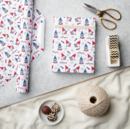 Gelukkige Onafhankelijkheidsdag Kabouter Vuurwerk  Cadeaupapier