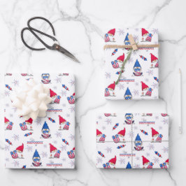 Gelukkige Onafhankelijkheidsdag Kabouter Vuurwerk  Inpakpapier Vel