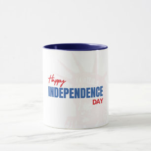 Gelukkige Onafhankelijkheidsdag Liberty Silhouette Mok