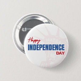 Gelukkige Onafhankelijkheidsdag Liberty Silhouette Ronde Button 5,7 Cm