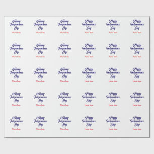 gelukkige onafhankelijkheidsdag rood blauw naam am cadeaupapier