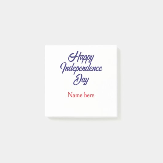 gelukkige onafhankelijkheidsdag rood blauw naam am post-it® notes (Voorkant)