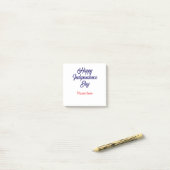 gelukkige onafhankelijkheidsdag rood blauw naam am post-it® notes (Op bureau)