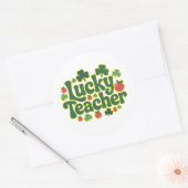 Gelukkige Onderwijs Leuk Klaslokaal St. Patrick's  Ronde Sticker (Envelop)