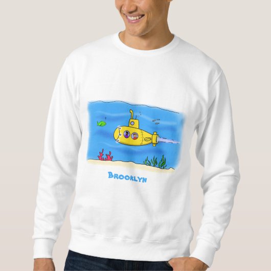 Gelukkige onderzeeboot cartoon trui (Voorkant)