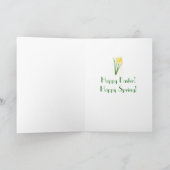 gelukkige ooster - lentekaart met daffodil feestdagen kaart (Binnen)