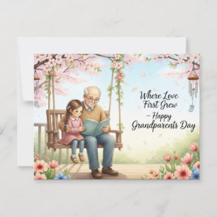 Gelukkige opa en oma-dag ansichtkaart briefkaart