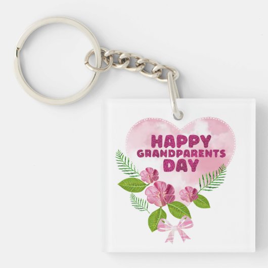 Gelukkige opa en oma dag sleutelhanger (Voorkant)